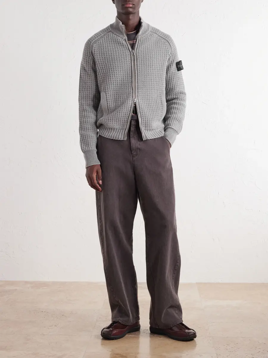 Stone Island Mineral-Dyed Regenerated Cotton Zip-Up Sweater - Men | Thumbnail 2