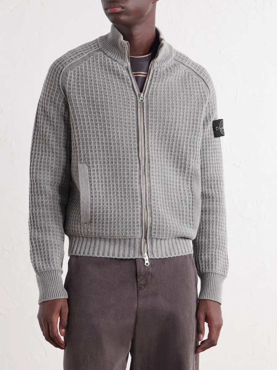 Stone Island Mineral-Dyed Regenerated Cotton Zip-Up Sweater - Men | Thumbnail 3