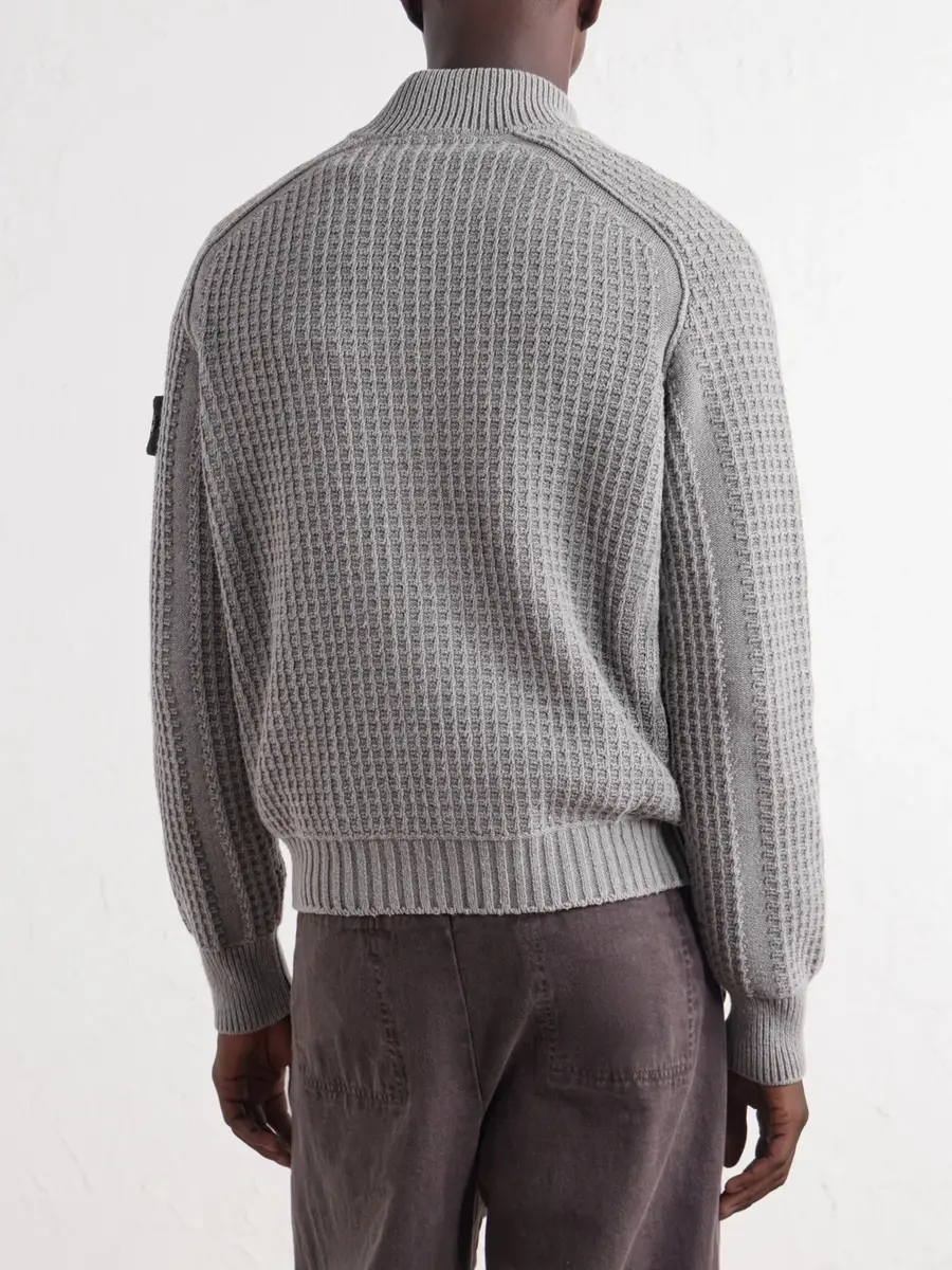 Stone Island Mineral-Dyed Regenerated Cotton Zip-Up Sweater - Men | Thumbnail 4