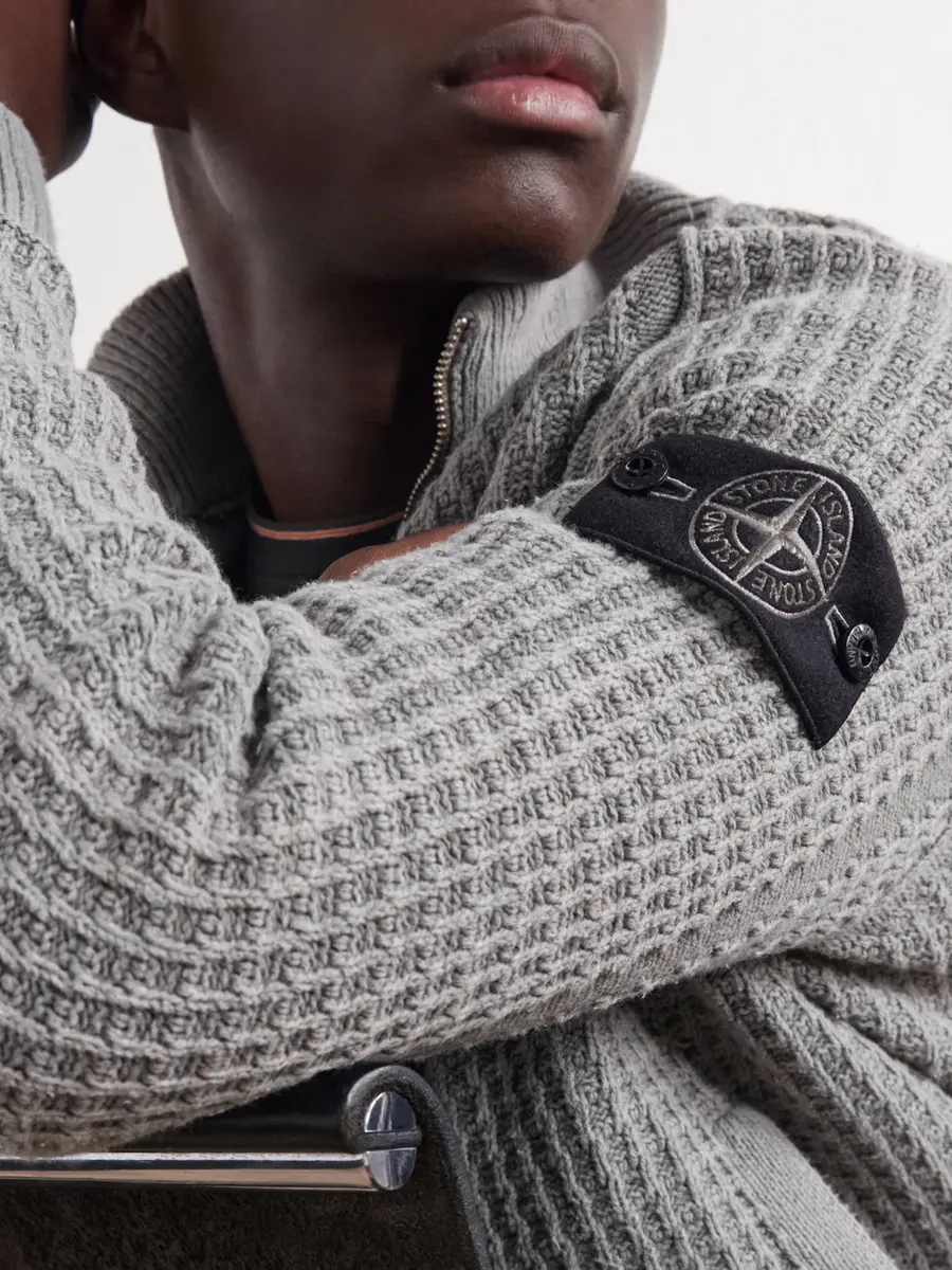Stone Island Mineral-Dyed Regenerated Cotton Zip-Up Sweater - Men | Thumbnail 5