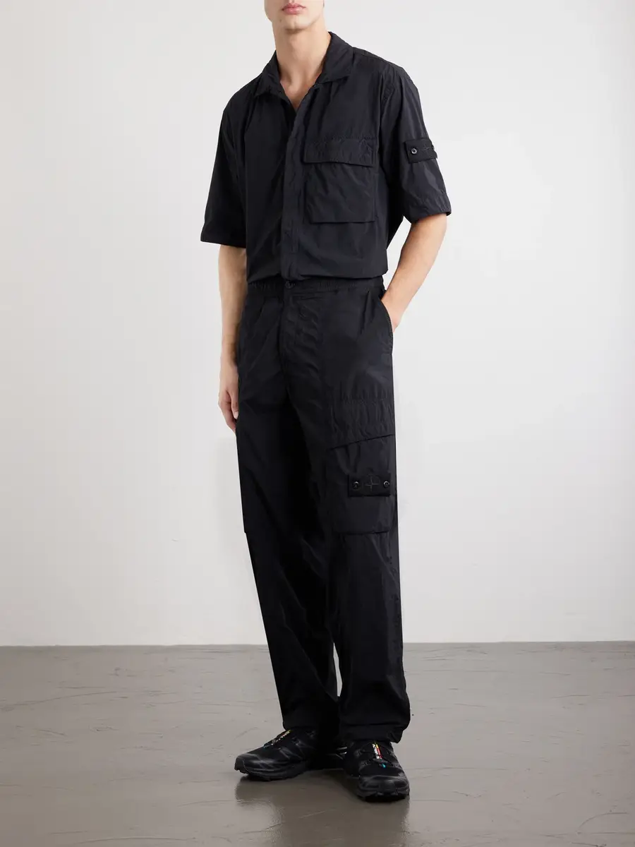 Stone Island STONE ISLAND GHOST Wide-Leg Nylon Smerigliato Trousers - Men | Thumbnail 2 Stone Island STONE ISLAND GHOST Wide-Leg Nylon Smerigliato Trousers - Men | Thumbnail 2