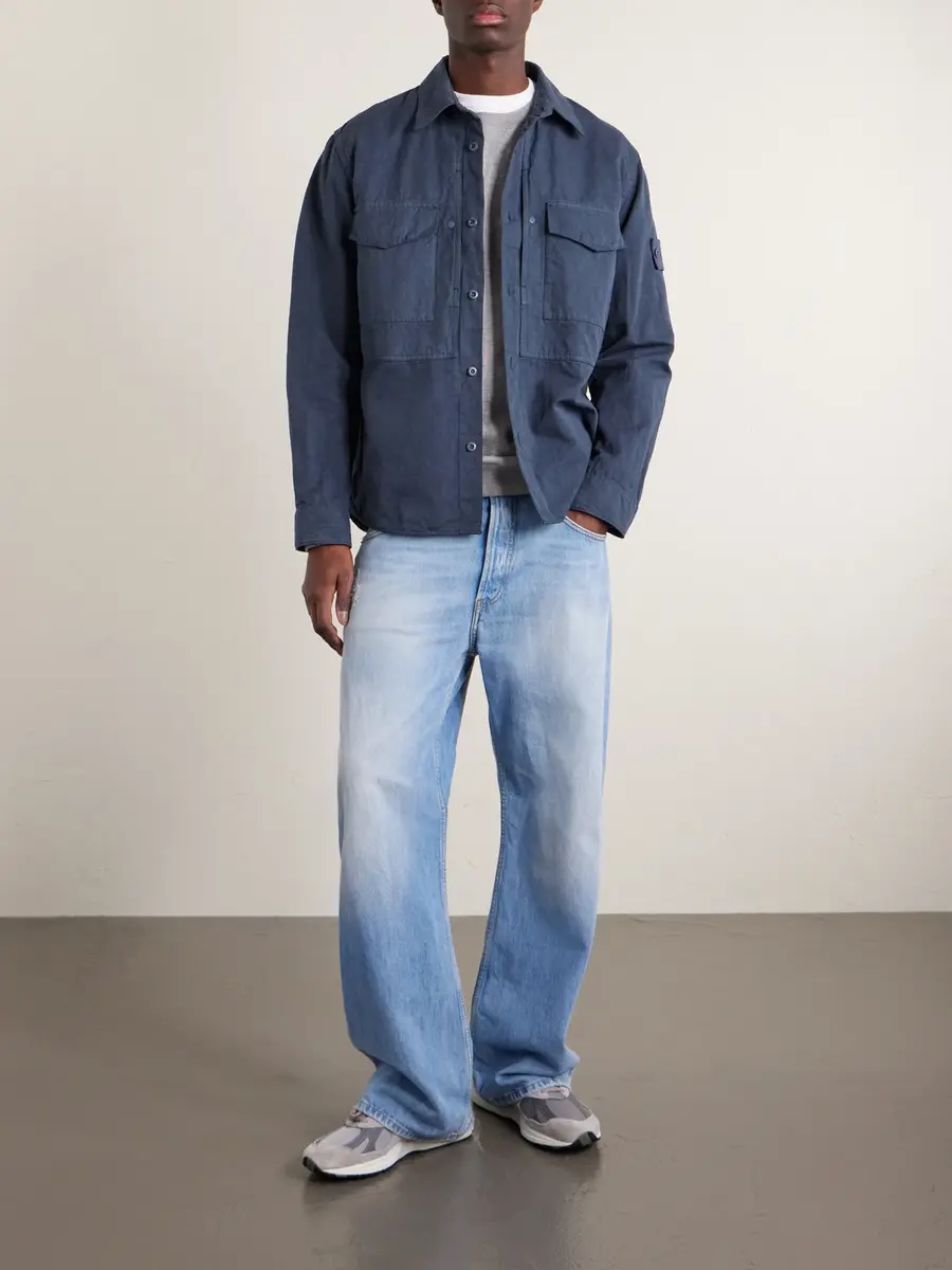 Stone Island GHOST Garment-Dyed Cotton and Linen-Canvas Overshirt - Men | Thumbnail 2 Stone Island GHOST Garment-Dyed Cotton and Linen-Canvas Overshirt - Men | Thumbnail 2