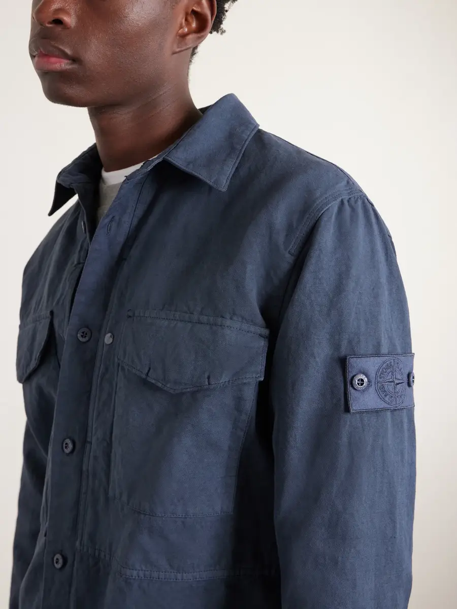 Stone Island GHOST Garment-Dyed Cotton and Linen-Canvas Overshirt - Men | Thumbnail 5 Stone Island GHOST Garment-Dyed Cotton and Linen-Canvas Overshirt - Men | Thumbnail 5