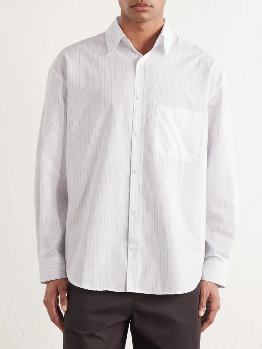 De Bonne Facture Architect Striped Cotton-Poplin Shirt - Men | Thumbnail 3