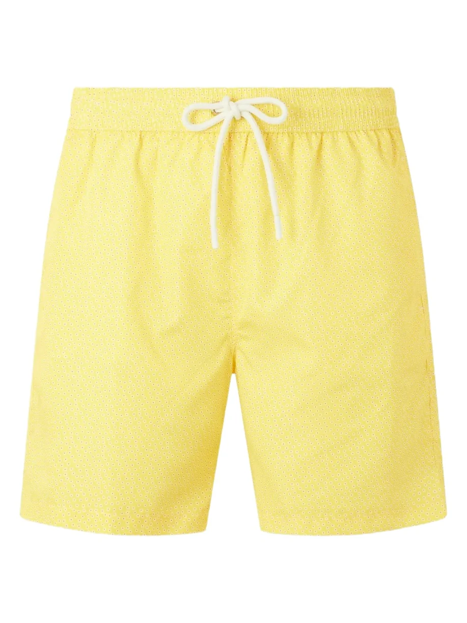 Straight-Leg Mid-Length Printed Swim Shorts - Men Straight-Leg Mid-Length Printed Swim Shorts - Men