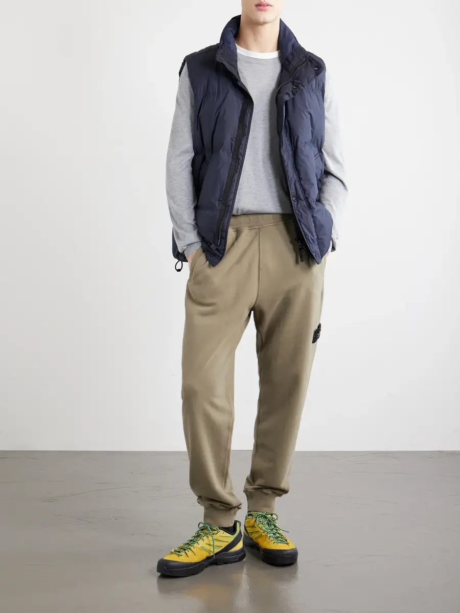 Stone Island Logo-Appliquéd Brushed Cotton-Fleece Sweatpants - Men | Thumbnail 2