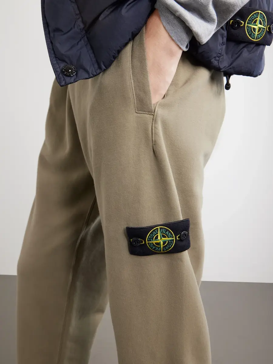 Stone Island Logo-Appliquéd Brushed Cotton-Fleece Sweatpants - Men | Thumbnail 5
