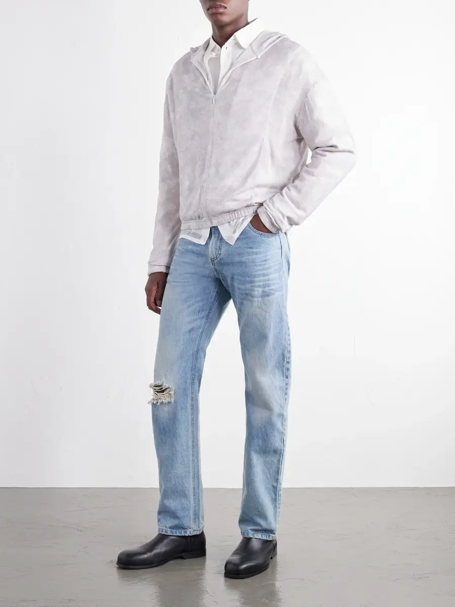 ADON Printed Silk Zip-Up Hoodie - Men | Thumbnail 2