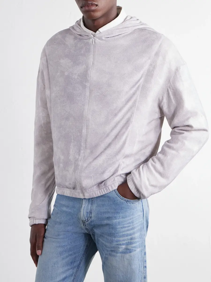 ADON Printed Silk Zip-Up Hoodie - Men | Thumbnail 3