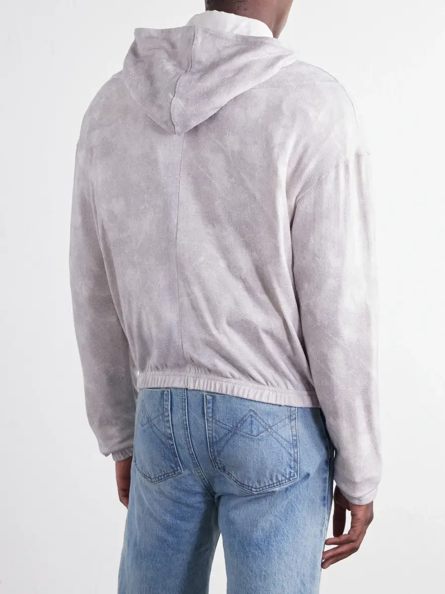 ADON Printed Silk Zip-Up Hoodie - Men | Thumbnail 4