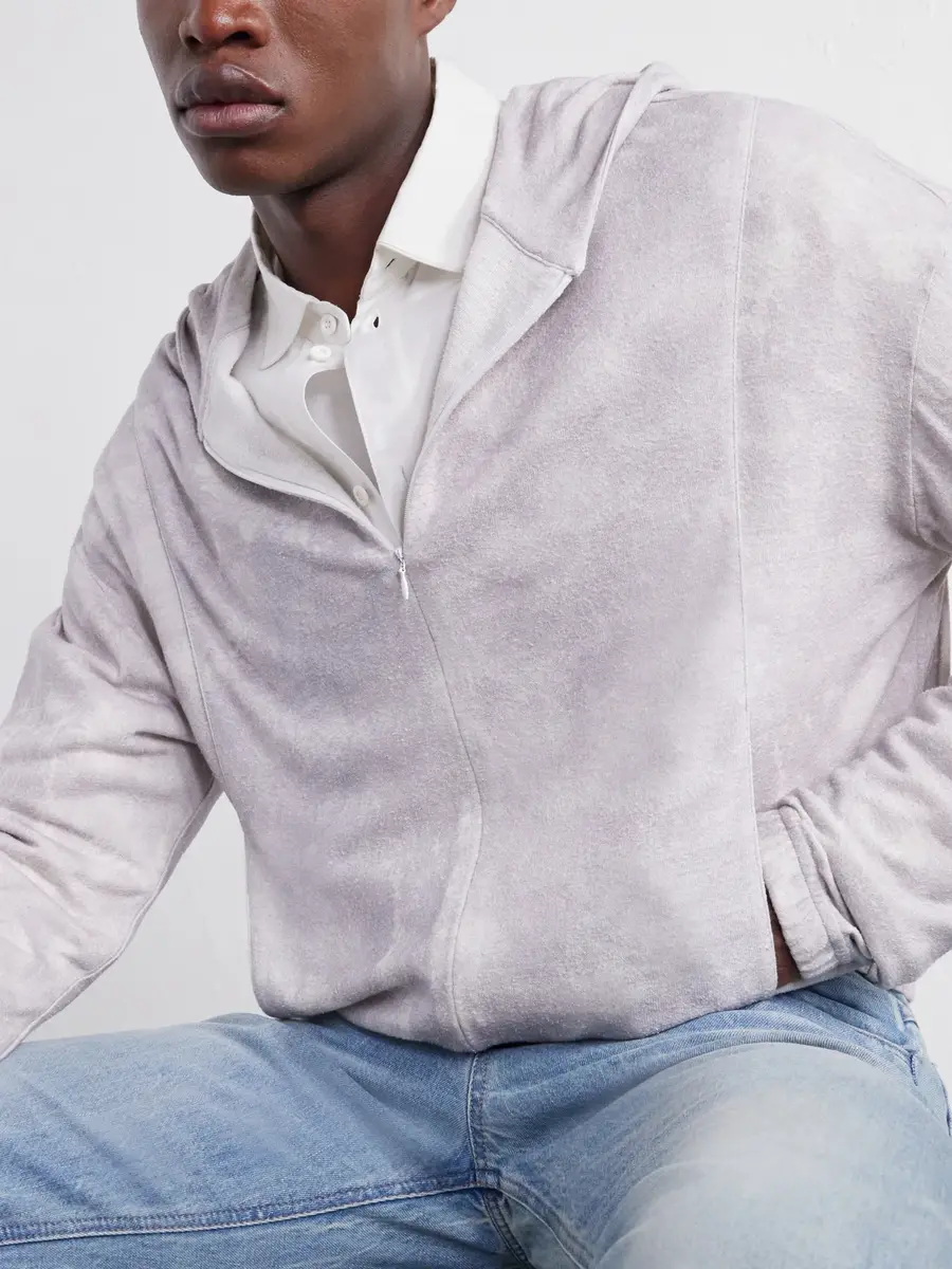 ADON Printed Silk Zip-Up Hoodie - Men | Thumbnail 5