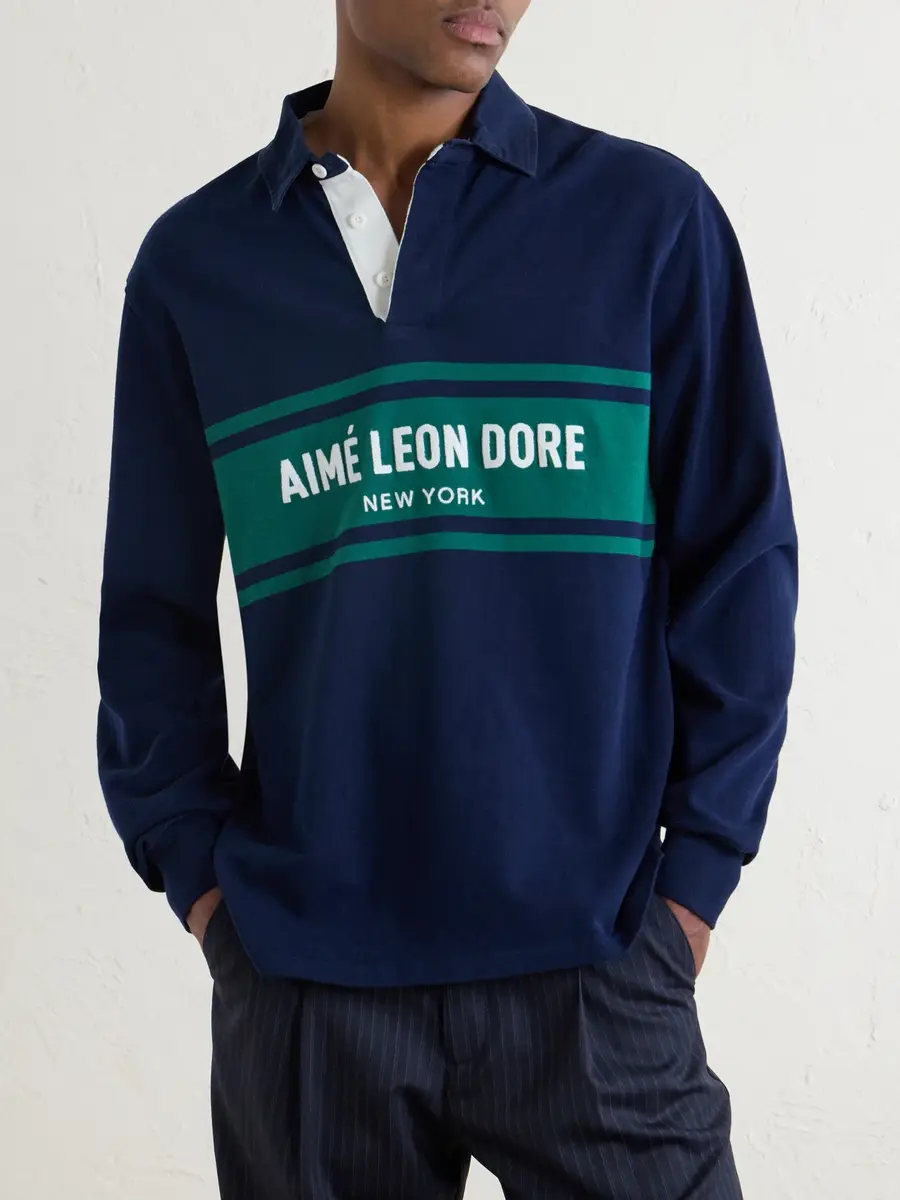 Aimé Leon Dore Logo-Embroidered Cotton-Jersey Polo Sweater - Men | Thumbnail 3 Aimé Leon Dore Logo-Embroidered Cotton-Jersey Polo Sweater - Men | Thumbnail 3