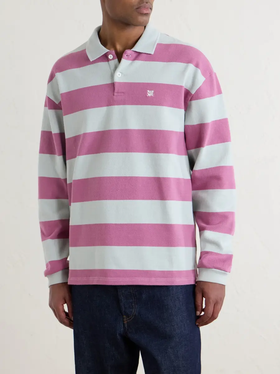Aimé Leon Dore Striped Cotton-Jersey Polo Sweater - Men | Thumbnail 3