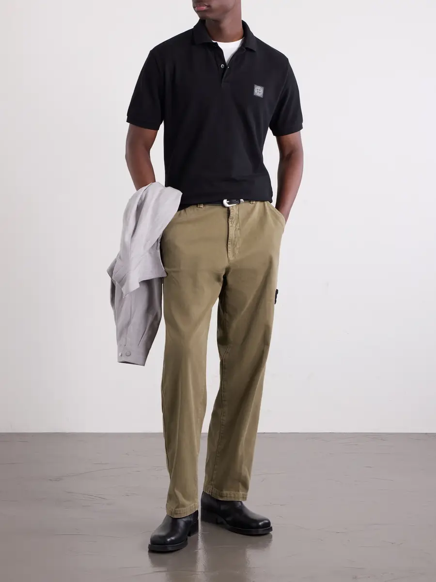 Stone Island Logo-Appliquéd Organic Cotton-Piqué Polo Shirt - Men | Thumbnail 2 Stone Island Logo-Appliquéd Organic Cotton-Piqué Polo Shirt - Men | Thumbnail 2