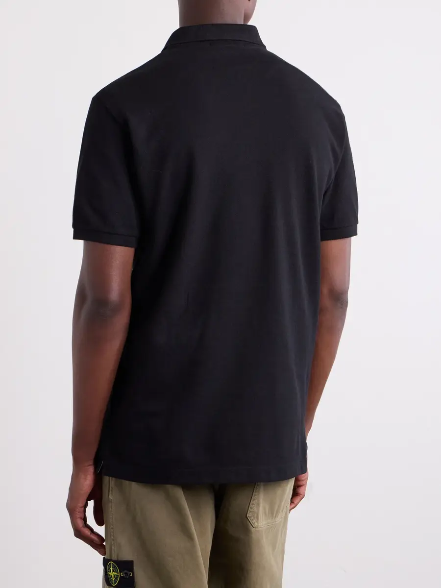 Stone Island Logo-Appliquéd Organic Cotton-Piqué Polo Shirt - Men | Thumbnail 4 Stone Island Logo-Appliquéd Organic Cotton-Piqué Polo Shirt - Men | Thumbnail 4