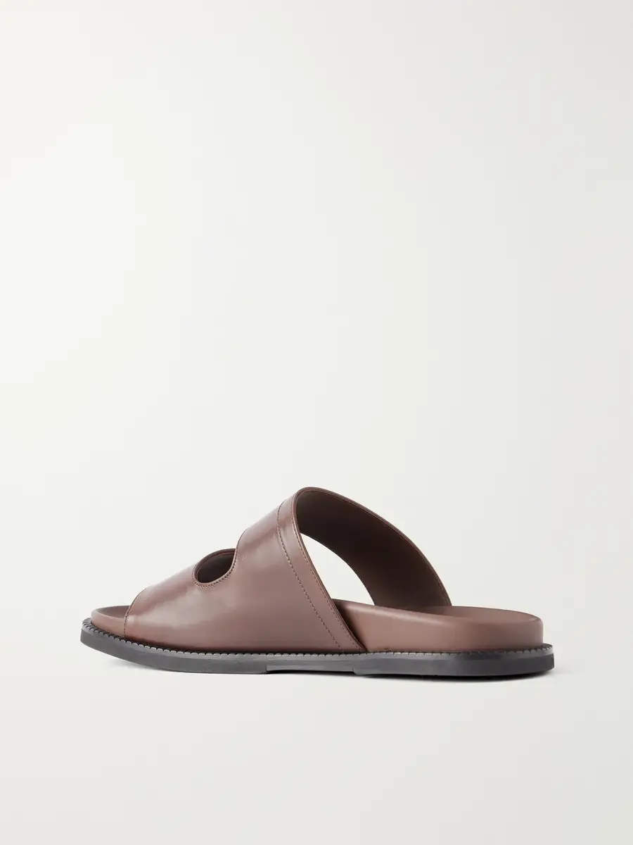 J.M. Weston Double V Anatomical Leather Slides - Men | Thumbnail 3 J.M. Weston Double V Anatomical Leather Slides - Men | Thumbnail 3