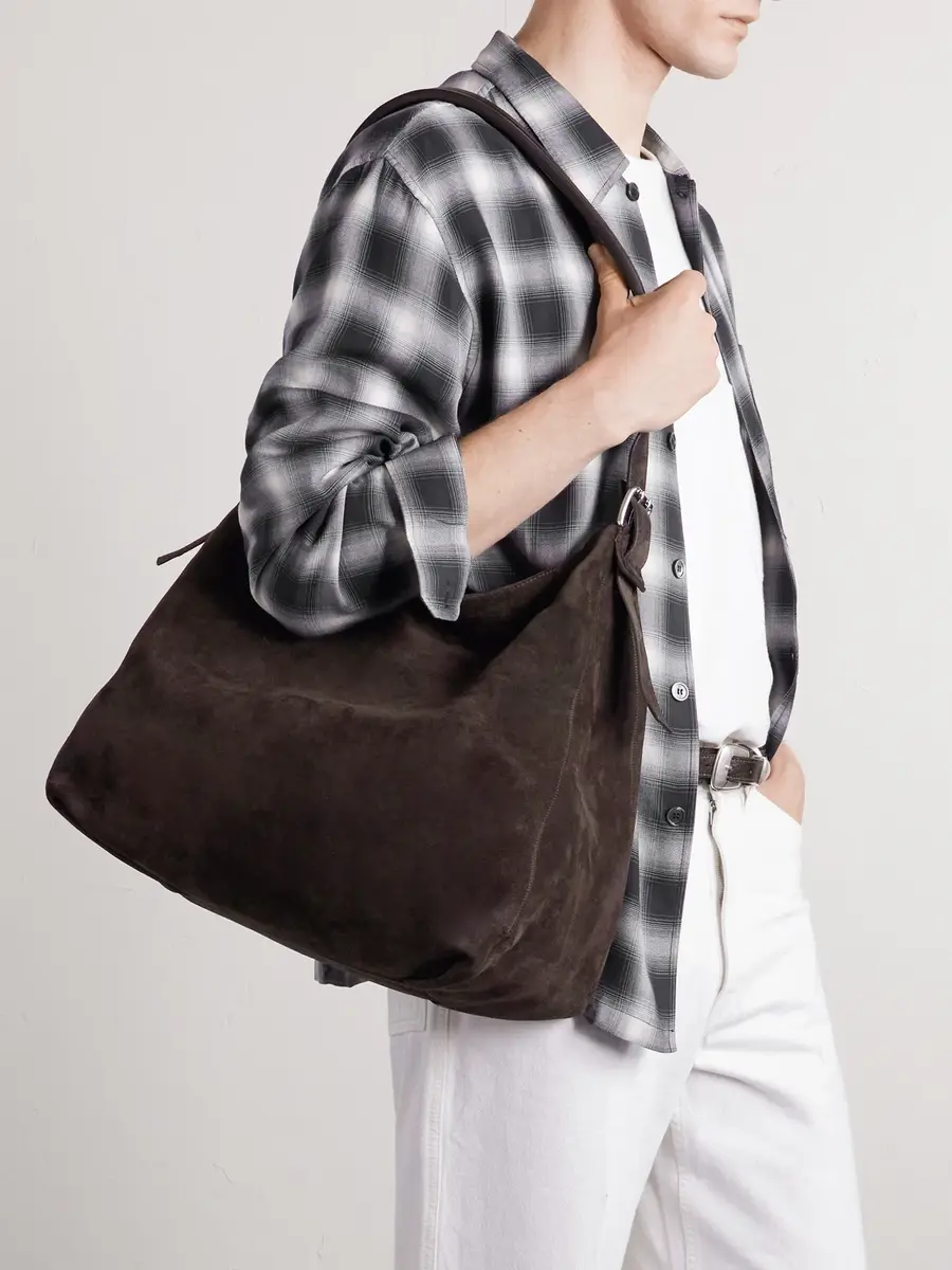 Lemaire Belted Suede Tote Bag - Men | Thumbnail 2 Lemaire Belted Suede Tote Bag - Men | Thumbnail 2