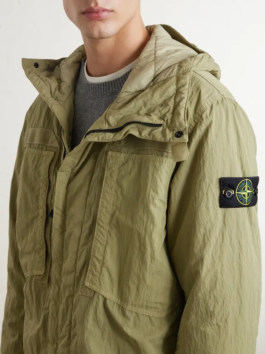 Stone Island Garment-Dyed Padded Crinkled Warp Rib Nylon-TC Hooded Jacket - Men | Thumbnail 5