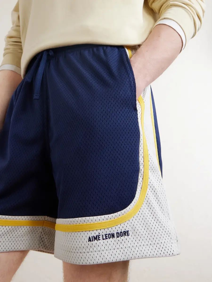 Aimé Leon Dore Novelty Straight-Leg Logo-Embroidered Mesh Drawstring Shorts - Men | Thumbnail 4