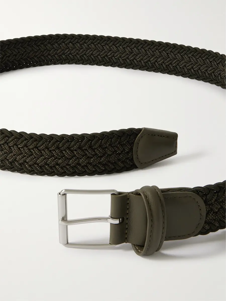 Anderson's 3.5cm Leather-Trimmed Woven Belt - Men | Thumbnail 2 Anderson's 3.5cm Leather-Trimmed Woven Belt - Men | Thumbnail 2