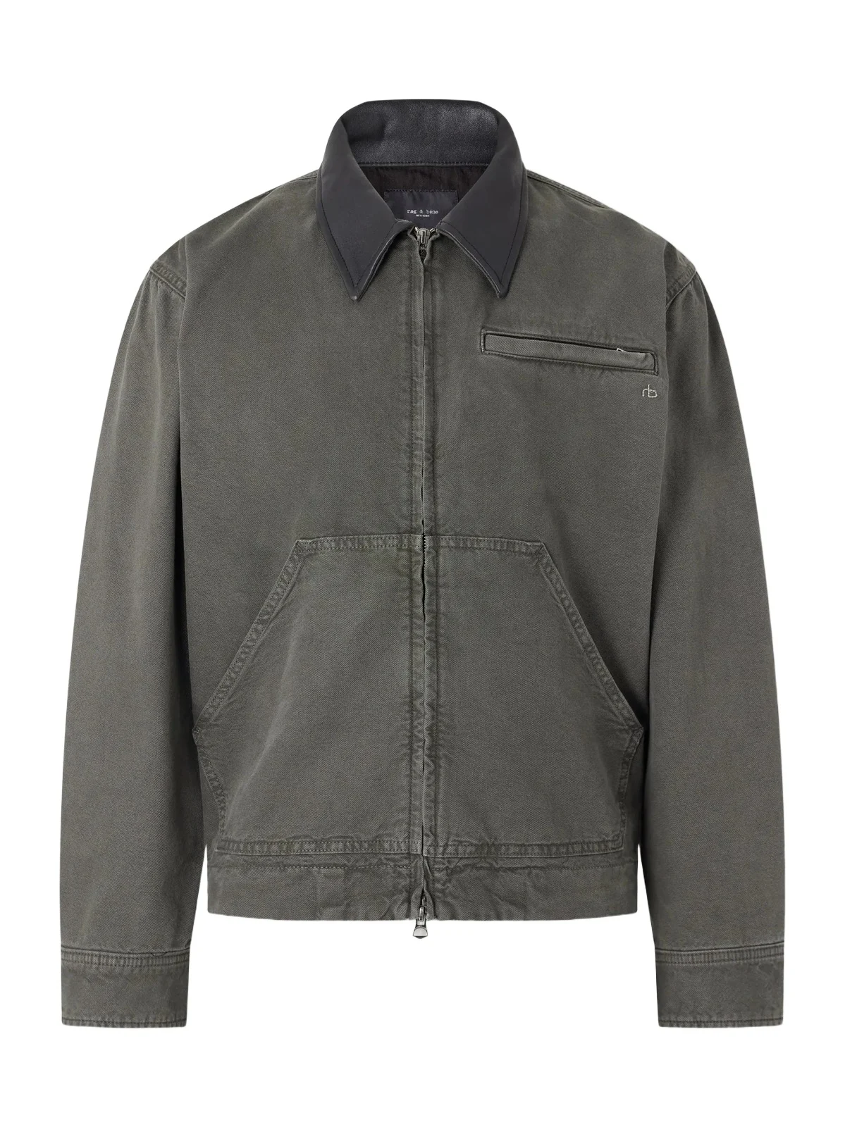 Leather-Trimmed Cotton-Canvas Jacket - Men Leather-Trimmed Cotton-Canvas Jacket - Men
