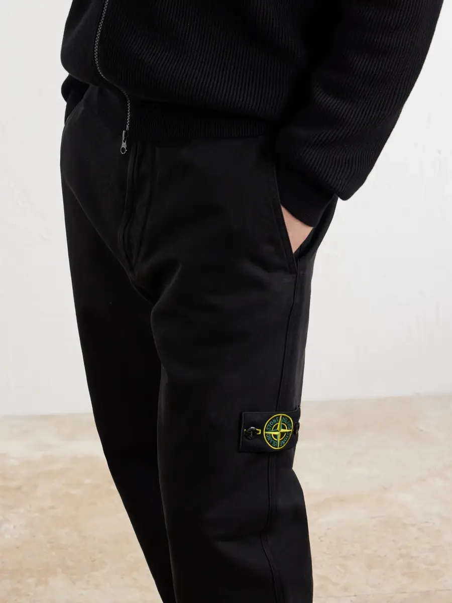 Stone Island Straight-Leg Herringbone Cotton Trousers - Men | Thumbnail 5