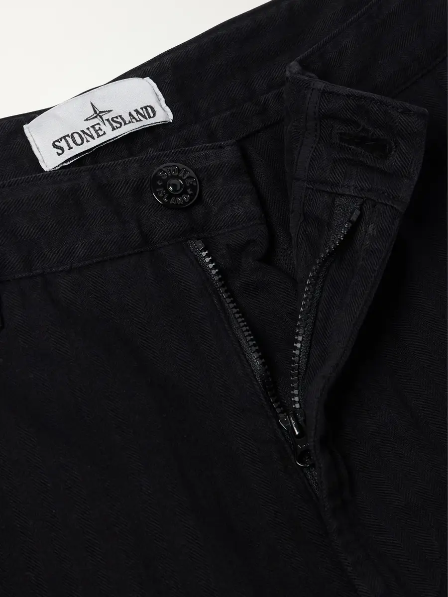 Stone Island Straight-Leg Herringbone Cotton Trousers - Men | Thumbnail 6