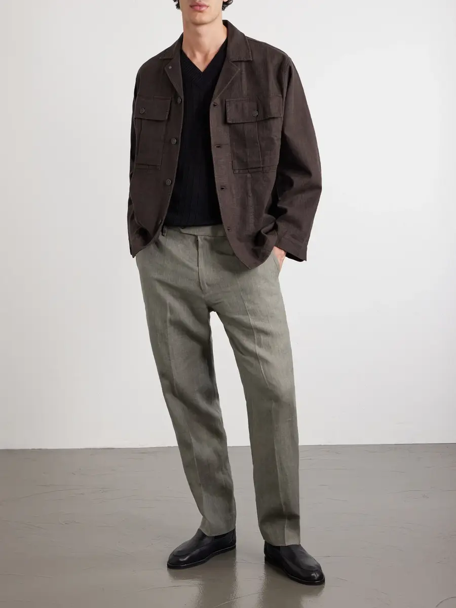 rag & bone Evan Straight-Leg Pleated Linen Trousers - Men | Thumbnail 2