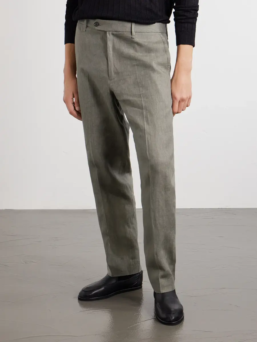 rag & bone Evan Straight-Leg Pleated Linen Trousers - Men | Thumbnail 3