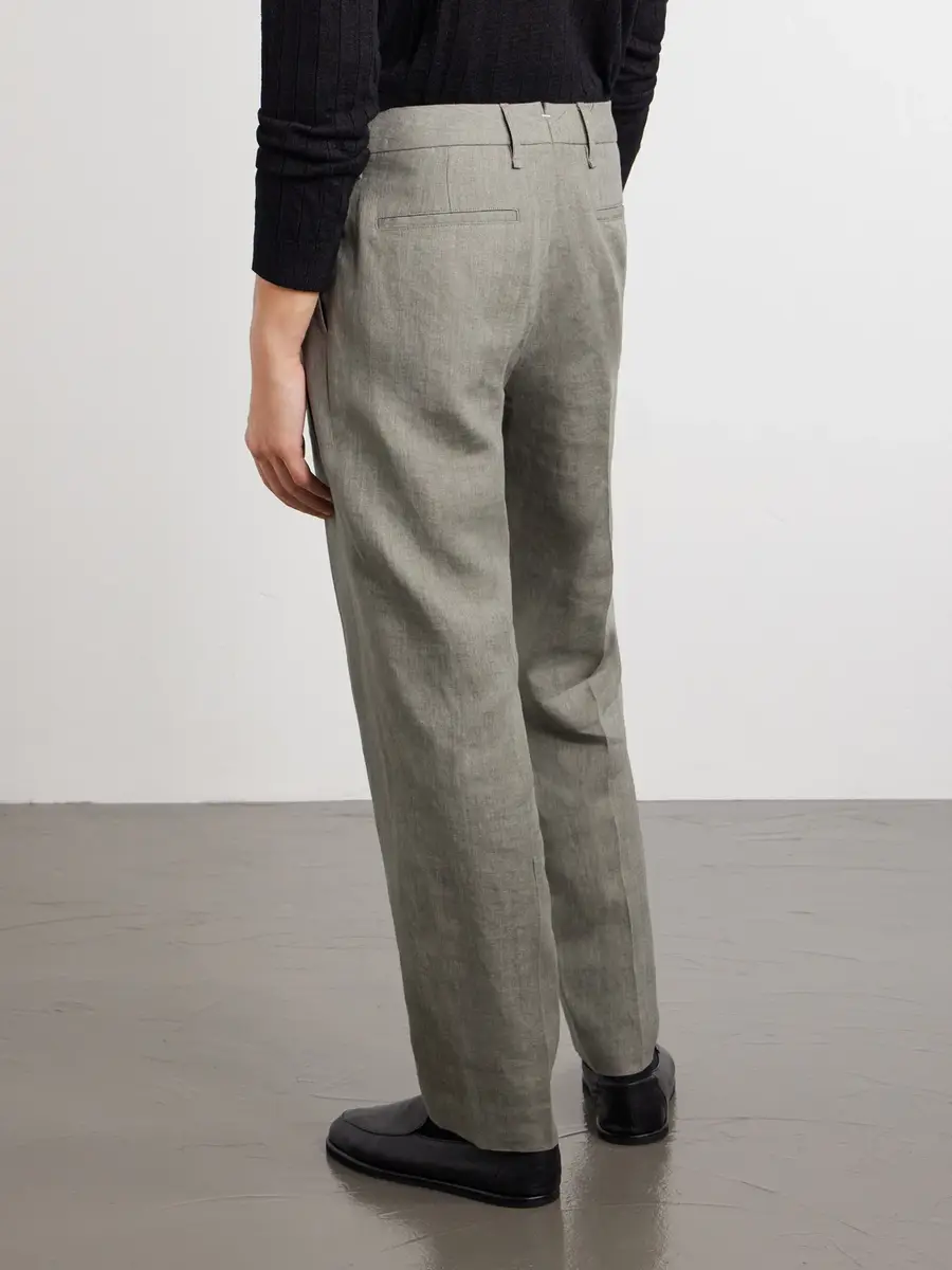 rag & bone Evan Straight-Leg Pleated Linen Trousers - Men | Thumbnail 4