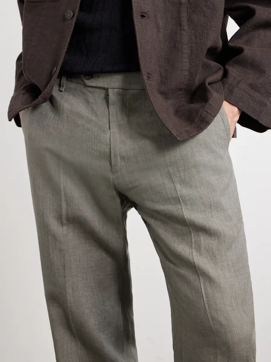 rag & bone Evan Straight-Leg Pleated Linen Trousers - Men | Thumbnail 5