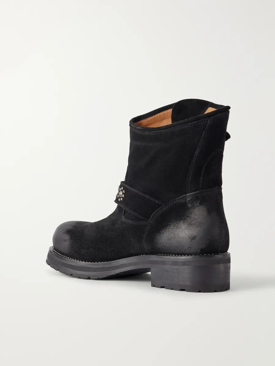 Second/Layer 8" Rider Studded Suede Biker Boots - Men | Thumbnail 4 Second/Layer 8" Rider Studded Suede Biker Boots - Men | Thumbnail 4