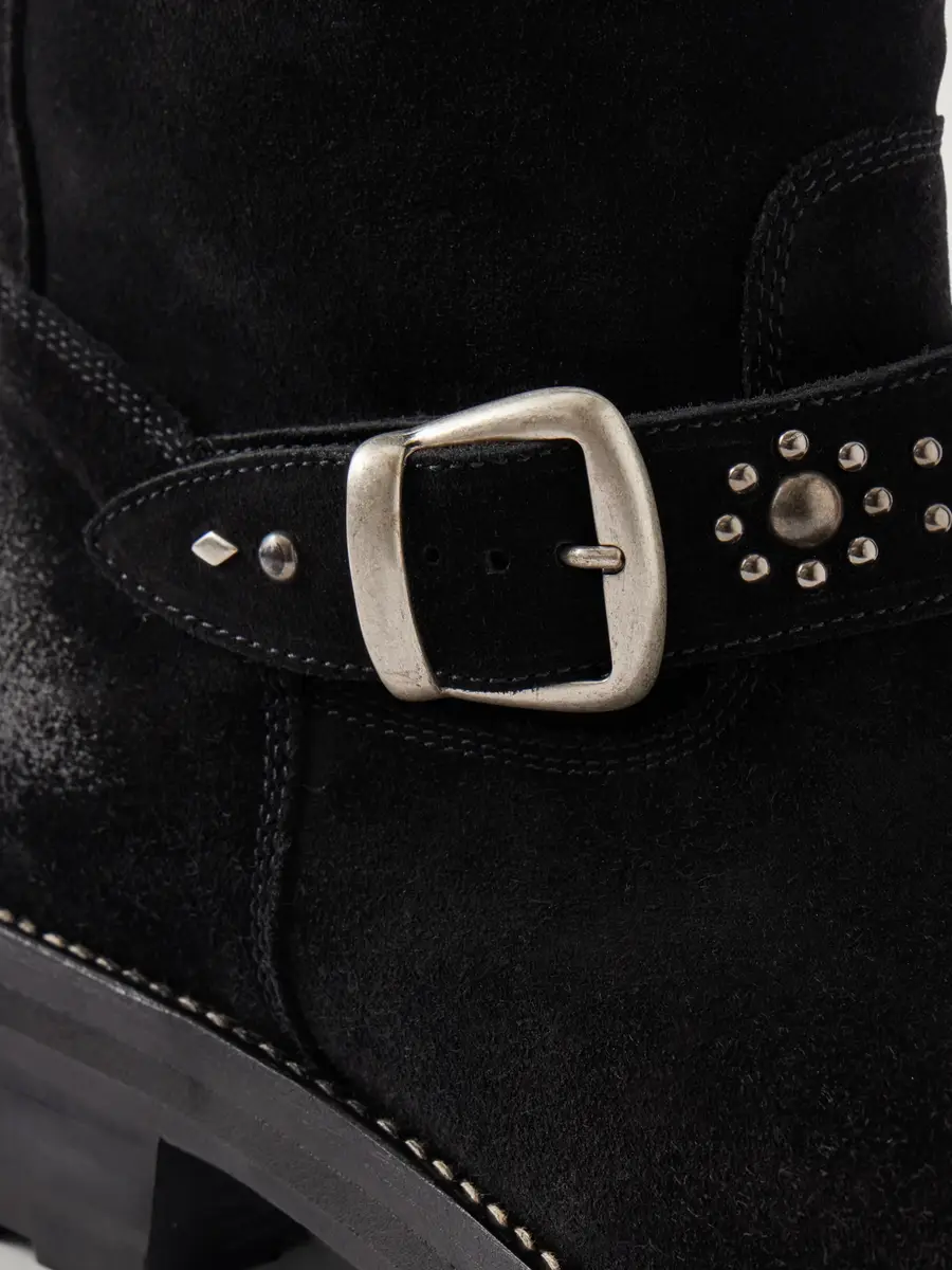 Second/Layer 8" Rider Studded Suede Biker Boots - Men | Thumbnail 5 Second/Layer 8" Rider Studded Suede Biker Boots - Men | Thumbnail 5