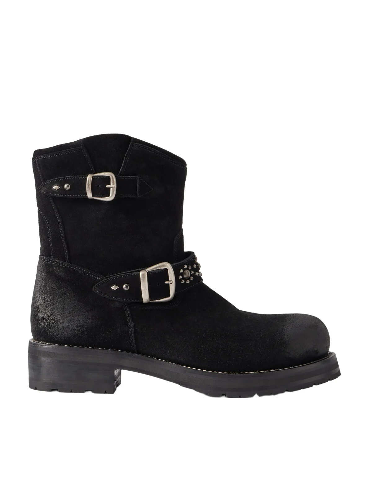 8" Rider Studded Suede Biker Boots - Men 8" Rider Studded Suede Biker Boots - Men