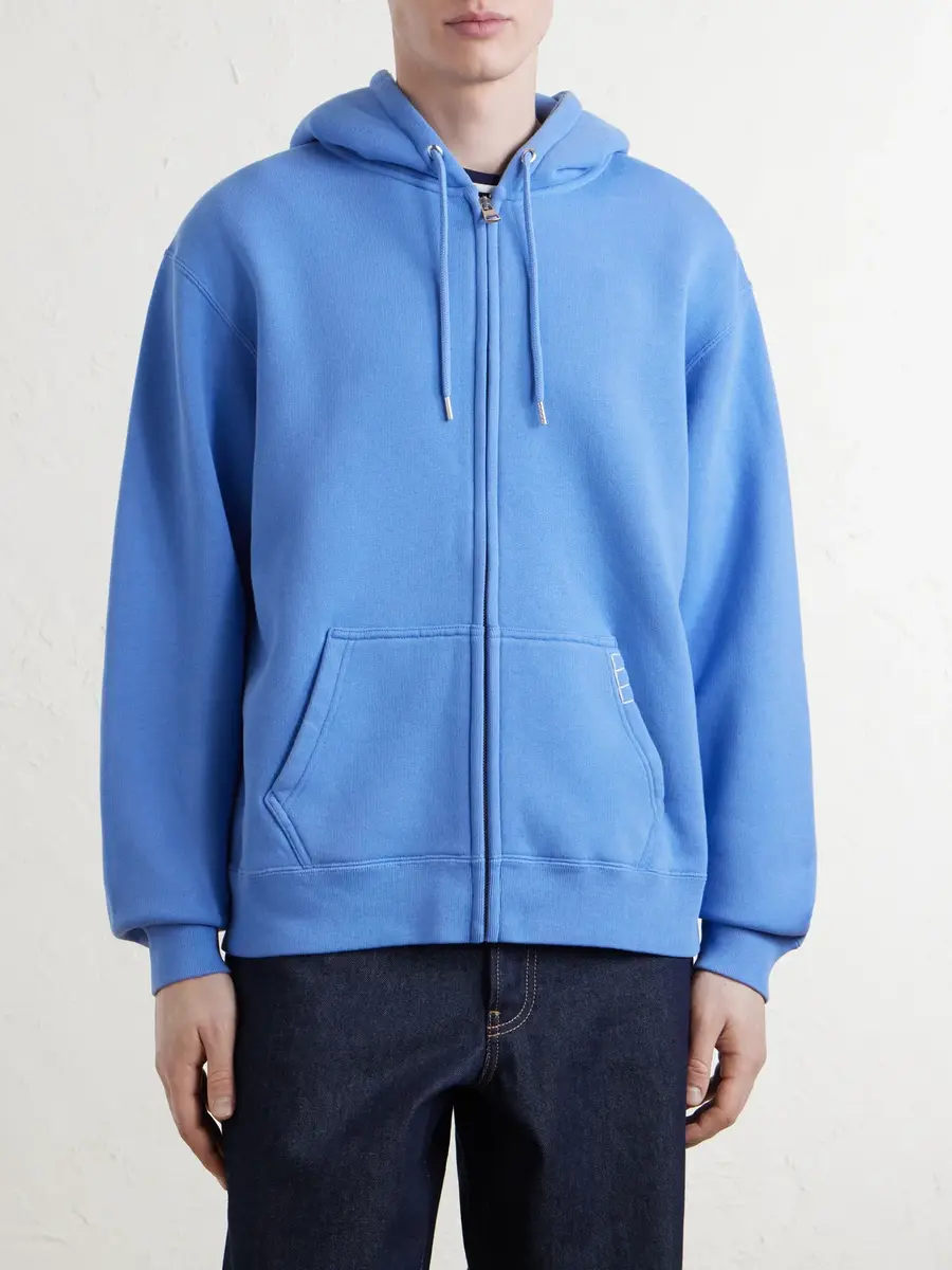JW Anderson Cotton-Jersey Zip-Up Hoodie - Men | Thumbnail 3