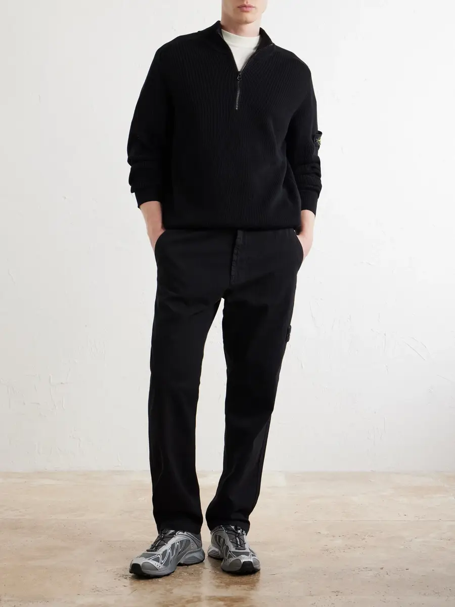 Stone Island Straight-Leg Dence Cotton-TC Trousers - Men | Thumbnail 2