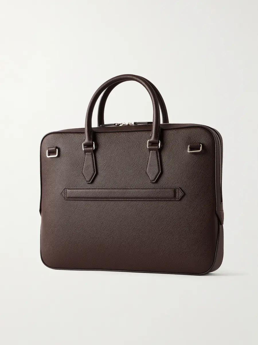 Montblanc Logo-Appliquéd Textured-Leather Briefcase - Men | Thumbnail 4 Montblanc Logo-Appliquéd Textured-Leather Briefcase - Men | Thumbnail 4