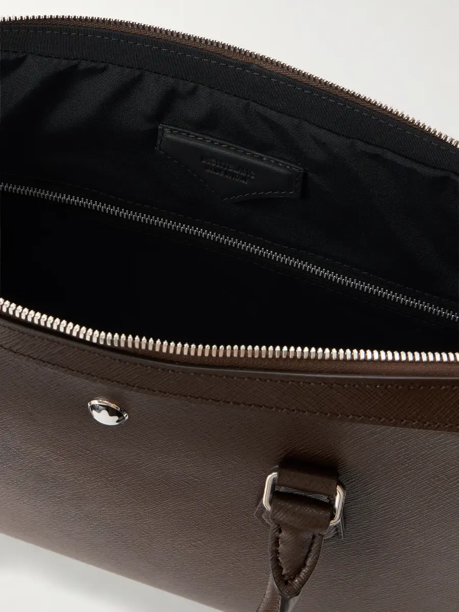 Montblanc Logo-Appliquéd Textured-Leather Briefcase - Men | Thumbnail 6 Montblanc Logo-Appliquéd Textured-Leather Briefcase - Men | Thumbnail 6