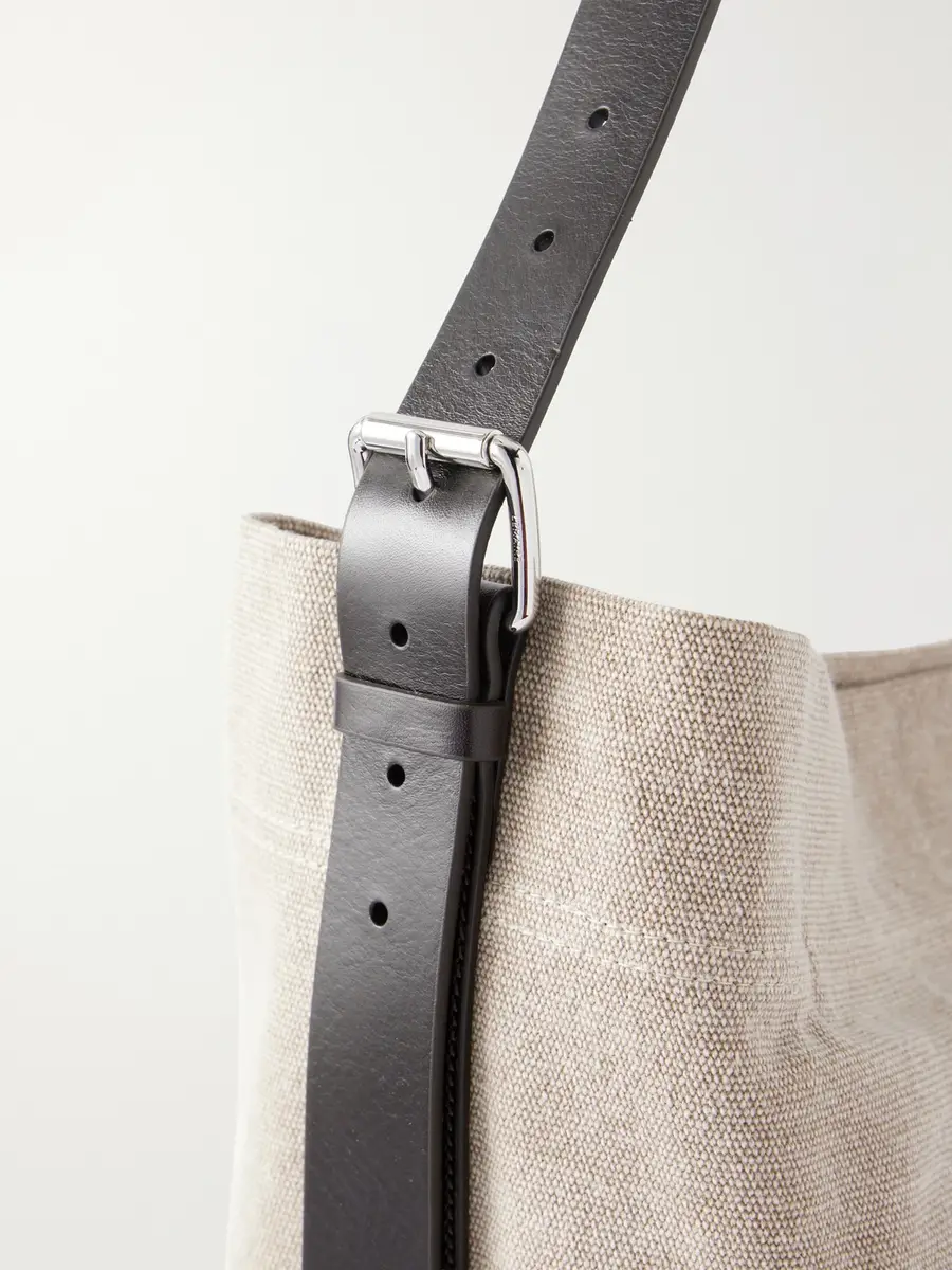 Lemaire Leather-Trimmed Canvas Tote Bag - Men | Thumbnail 5 Lemaire Leather-Trimmed Canvas Tote Bag - Men | Thumbnail 5