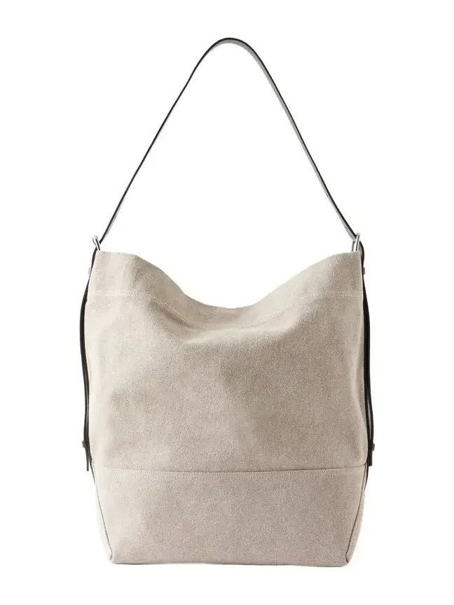 Leather-Trimmed Canvas Tote Bag - Men