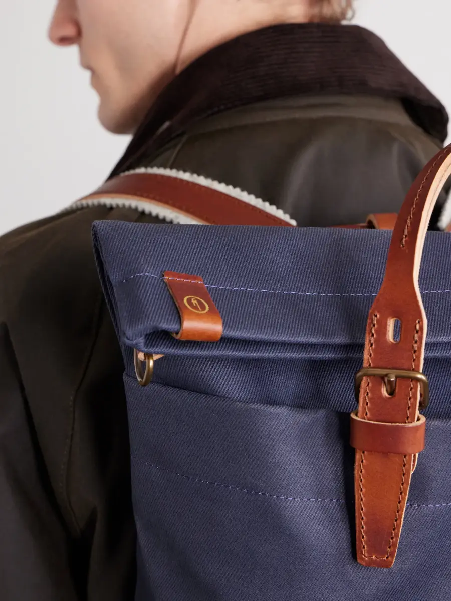 Bleu de Chauffe Woody Leather-Trimmed Waxed Cotton-Canvas Backpack - Men | Thumbnail 5 Bleu de Chauffe Woody Leather-Trimmed Waxed Cotton-Canvas Backpack - Men | Thumbnail 5