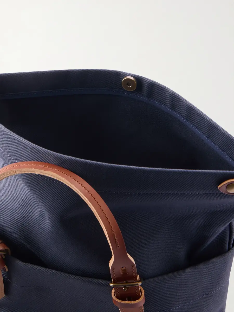 Bleu de Chauffe Woody Leather-Trimmed Waxed Cotton-Canvas Backpack - Men | Thumbnail 6 Bleu de Chauffe Woody Leather-Trimmed Waxed Cotton-Canvas Backpack - Men | Thumbnail 6