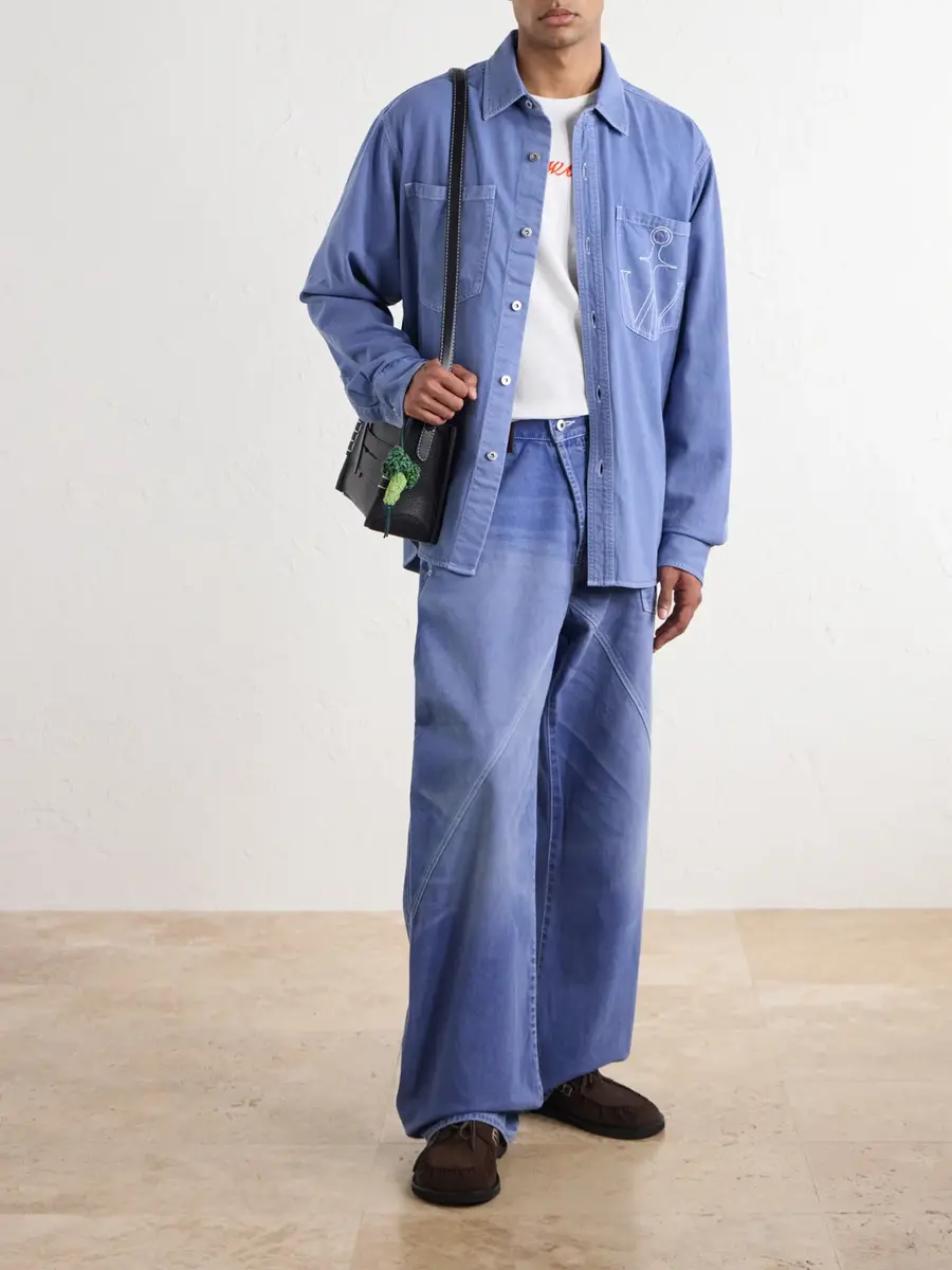 JW Anderson Embroidered Wide-Leg Jeans - Men | Thumbnail 2