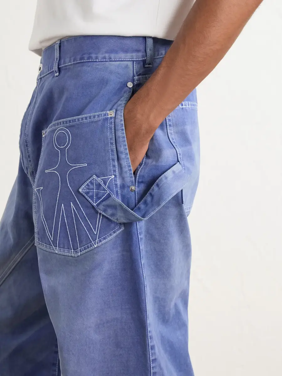 JW Anderson Embroidered Wide-Leg Jeans - Men | Thumbnail 5