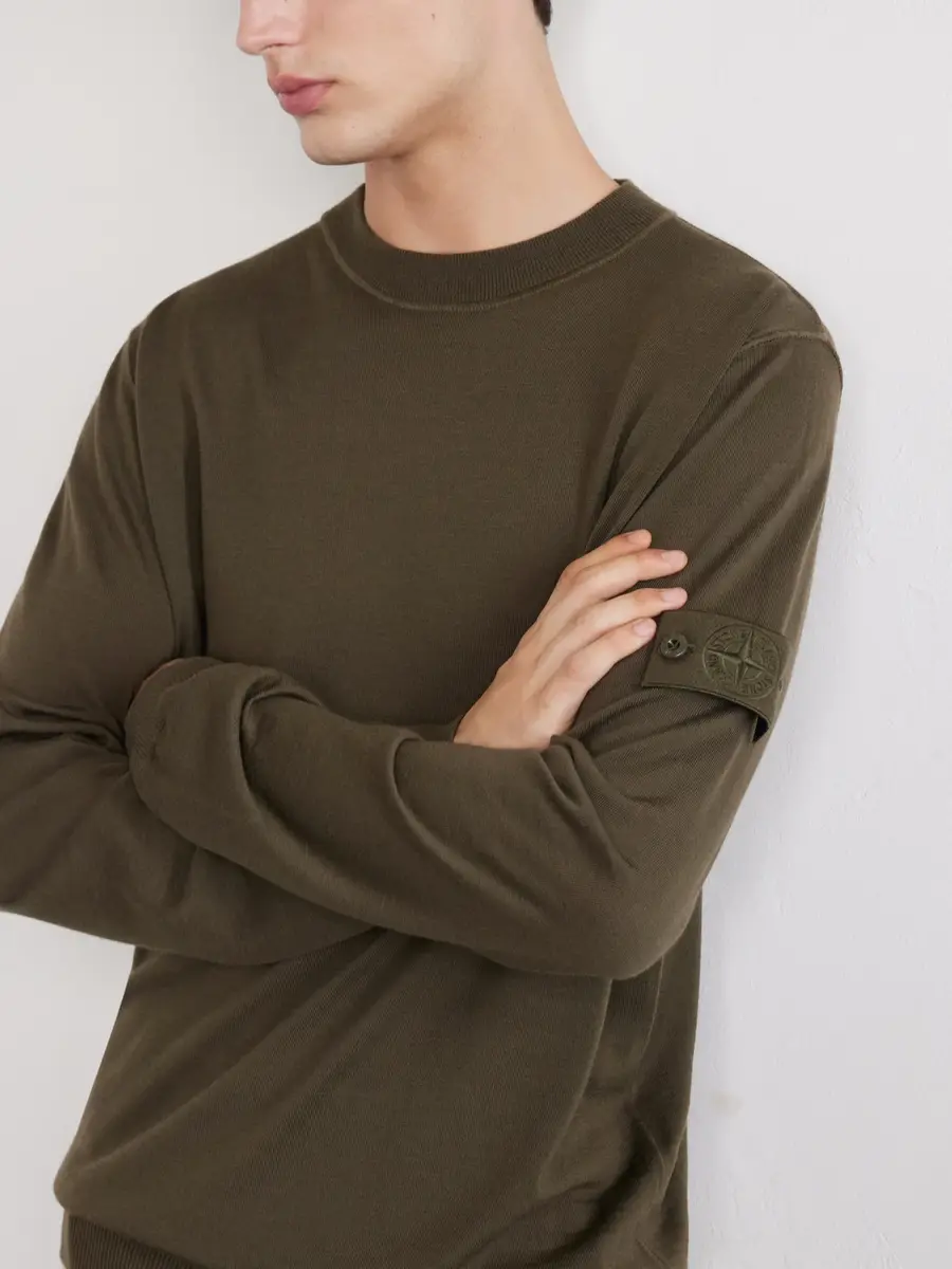 Stone Island STONE ISLAND GHOST Knitted Light Pure RWS Wool Sweater - Men | Thumbnail 5 Stone Island STONE ISLAND GHOST Knitted Light Pure RWS Wool Sweater - Men | Thumbnail 5