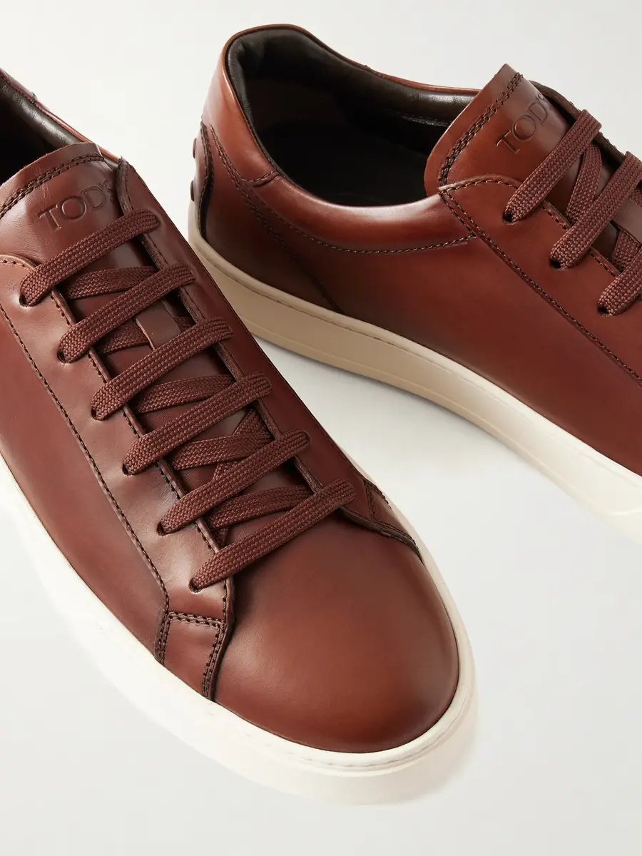 Tod's Cassetta Rubber-Trimmed Glossed-Leather Sneakers - Men | Thumbnail 5 Tod's Cassetta Rubber-Trimmed Glossed-Leather Sneakers - Men | Thumbnail 5