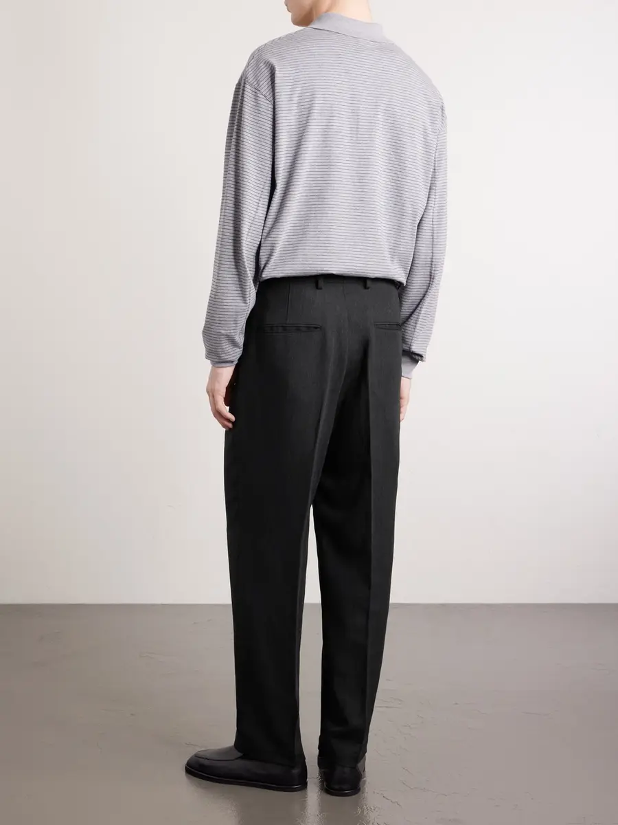ATON Straight-Leg Pleated Linen and Wool-Blend Suit Trousers - Men | Thumbnail 4 ATON Straight-Leg Pleated Linen and Wool-Blend Suit Trousers - Men | Thumbnail 4