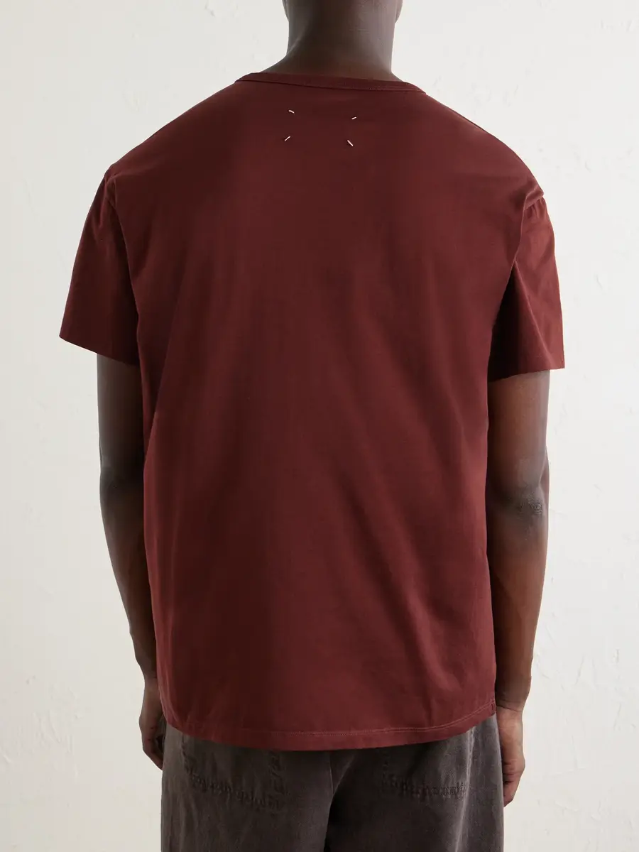 Maison Margiela Logo-Embroidered Cotton-Jersey T-Shirt - Men | Thumbnail 4 Maison Margiela Logo-Embroidered Cotton-Jersey T-Shirt - Men | Thumbnail 4