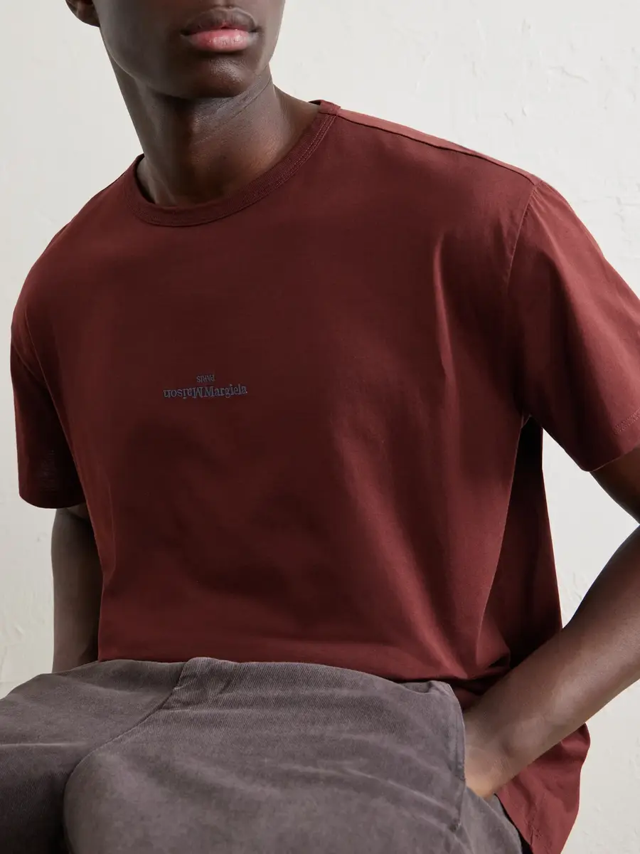 Maison Margiela Logo-Embroidered Cotton-Jersey T-Shirt - Men | Thumbnail 5 Maison Margiela Logo-Embroidered Cotton-Jersey T-Shirt - Men | Thumbnail 5