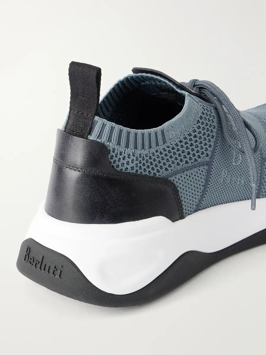 Berluti Shadow Leather-Trimmed Stretch-Knit Sneakers - Men | Thumbnail 5 Berluti Shadow Leather-Trimmed Stretch-Knit Sneakers - Men | Thumbnail 5